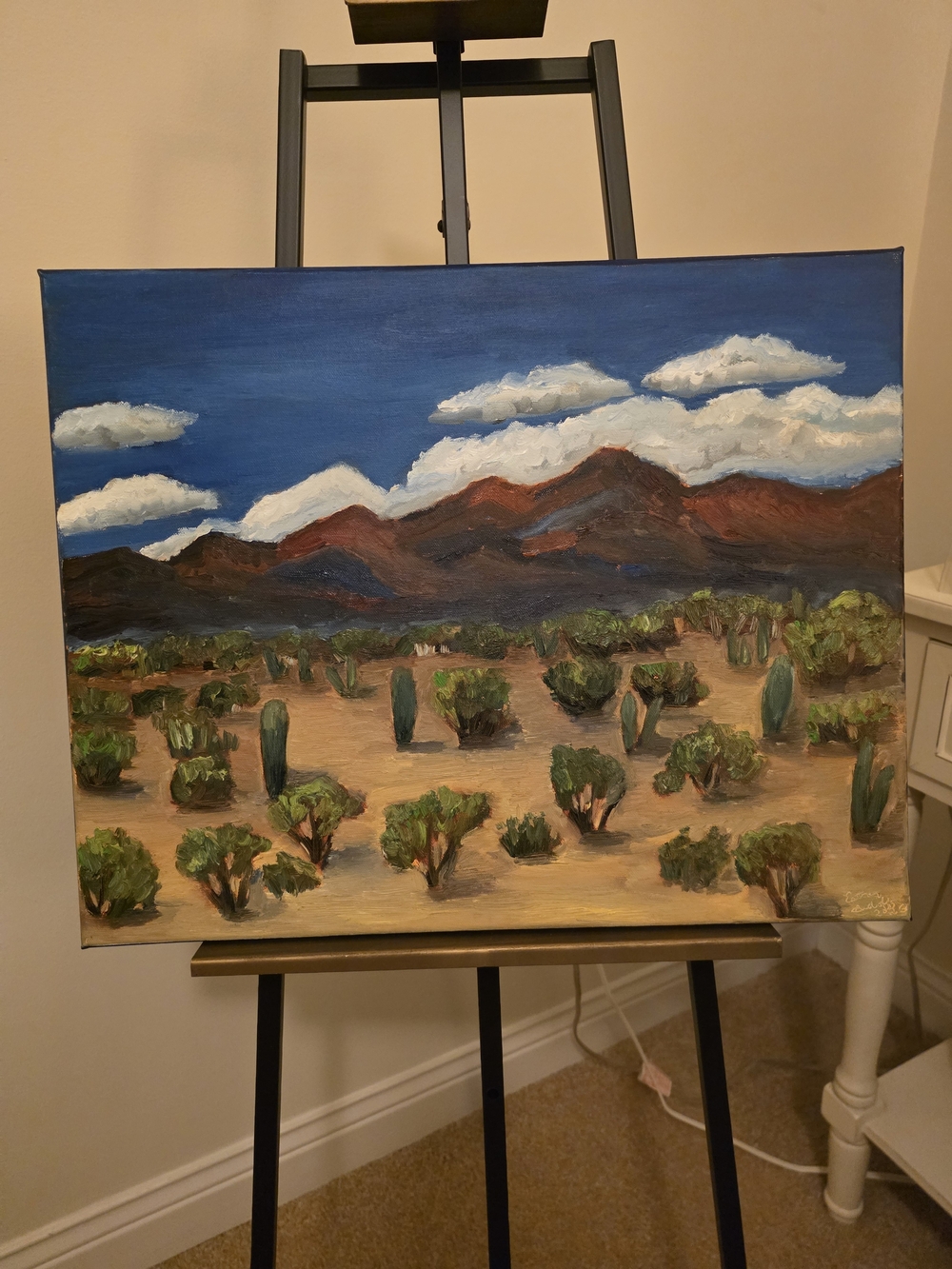 Desert Landscape Oil Painting - Original Home Art S8ze 16x20